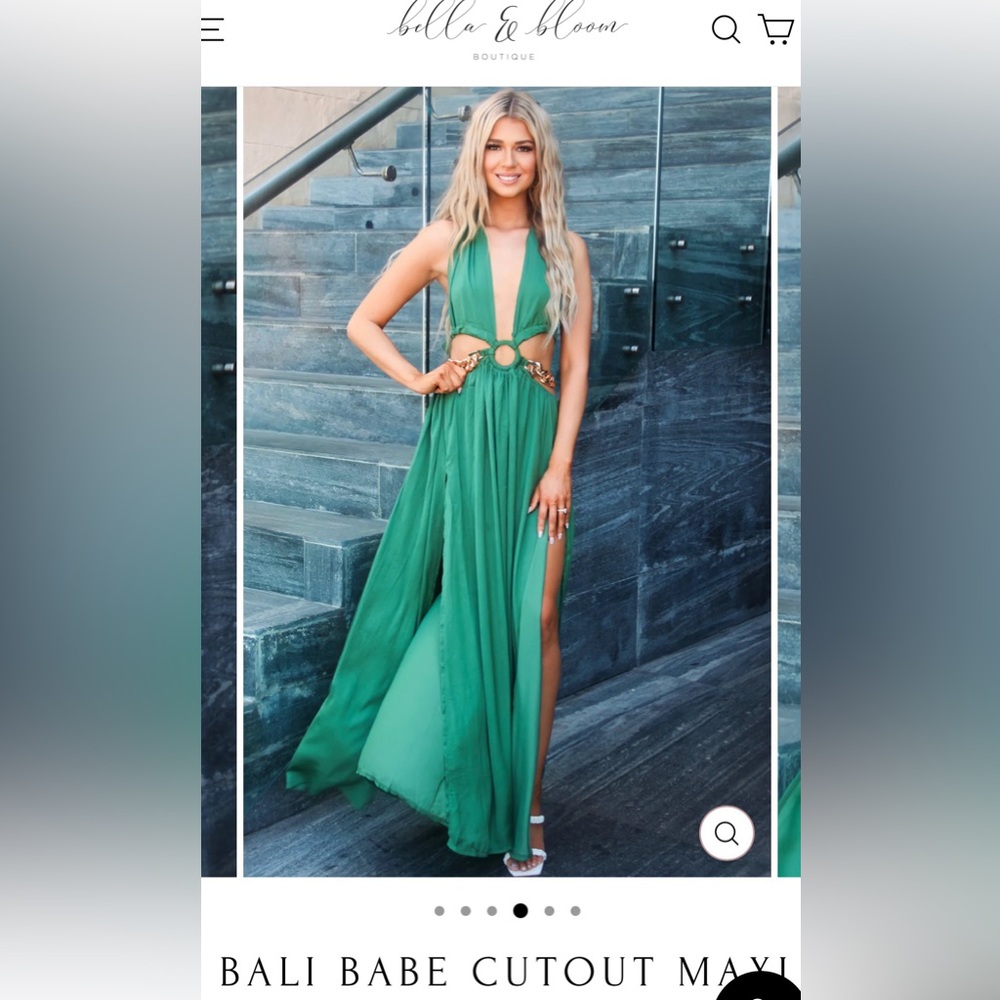 Belle & Bloom CAMEL Color (not green)  Backless Maxi Dress